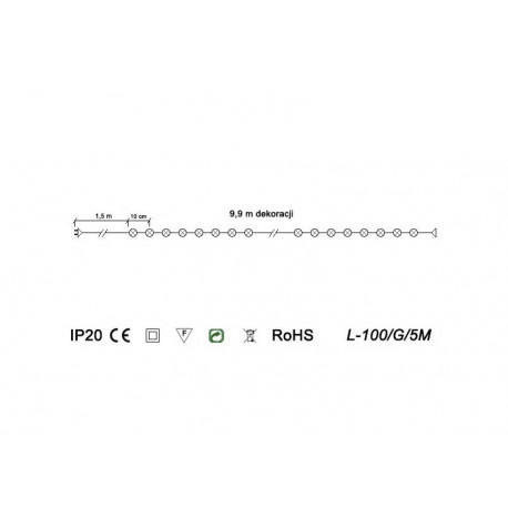 Lampki choinkowe L-100/G/5M/N LED niebieskie flash wewnętrzne OKEJ LUX