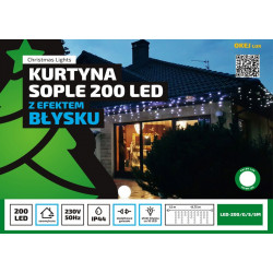 Kurtyna sople LED-200/G/S/5M niebieska 8,75m FLASH zewnętrzna OKEJ LUX