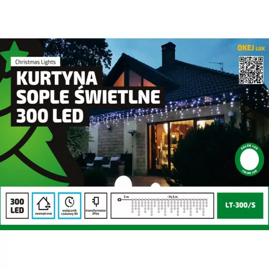 Lampki choinkowe LED LT-300/S/M kurt. m-kolor zew.