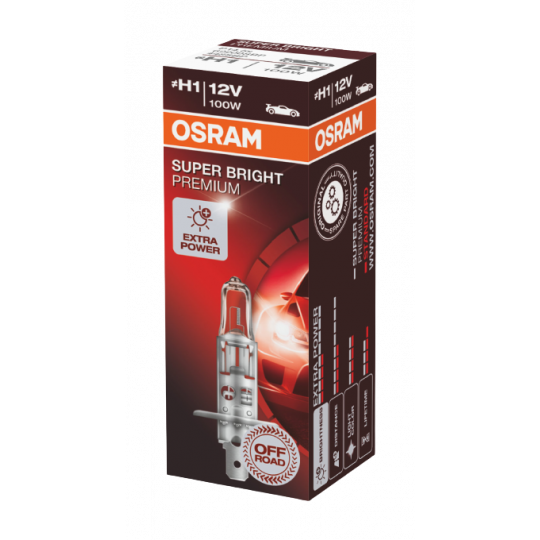 H1 12V 100W 1 piece SUPER BRIGHT Premium OSRAM bulb.