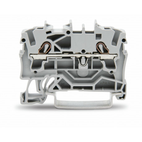 Złączka szynowa 2,5mm szara 2 przewodowa 2002-1201 WAGO