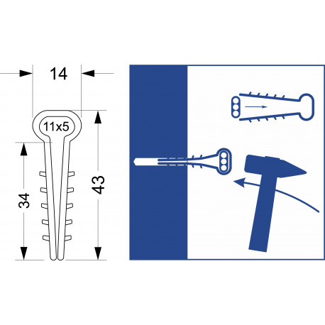 Uchwyt szybkiego montażu płaski opakowanie 100 sztuk ELEKTRO-PLAST Opatówek