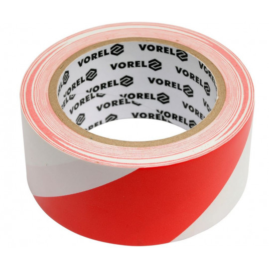 Adhesive warning tape white and red 48mmx33m 75230 VOREL