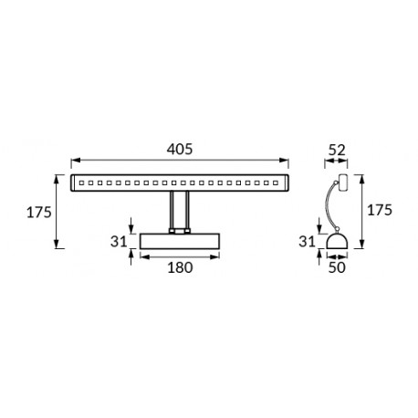 Kinkiet łazienkowy LED HL6641L 4W CHROME 4200K HOROZ