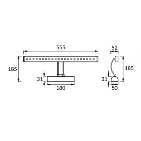 Kinkiet łazienkowy LED HL6642L 6W CHROME 4200K HOROZ