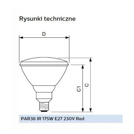 Promiennik podczerwieni E27 100W 230V PAR38 Philips