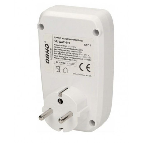 Watomierz kalkulator energii LCD OR-WAT-419 Orno