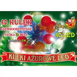 Oświetlenie choinkowe LTK-40 KA multikolor Kulki Ażurowe OKEJ LUX