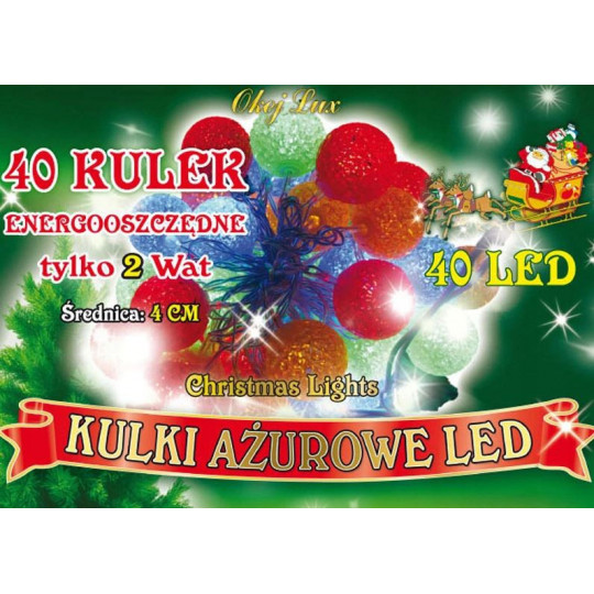 Christmas tree lights LTK-40 KA multicolor Openwork balls OKEJ LUX