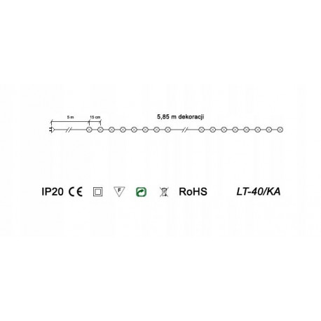 Oświetlenie choinkowe LTK-40 KA multikolor Kulki Ażurowe OKEJ LUX