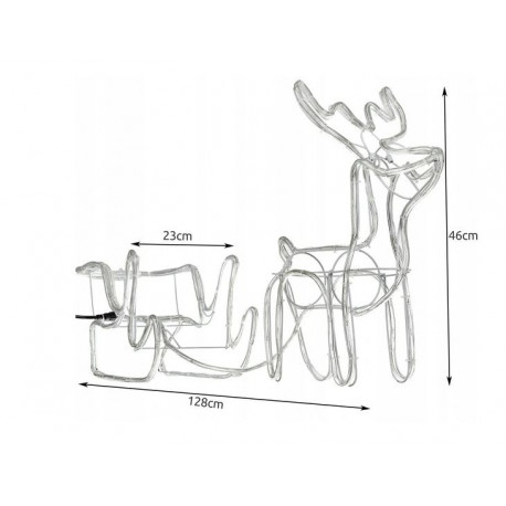 Renifer mały z saniami RENM-2FL CW+F IP44 Vitalux