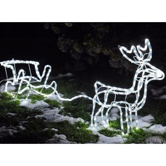 Reindeer + LED sled CW RS-M-1CW