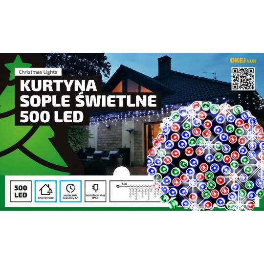 Kurtyna sople LED LT-500/S/M multikolor 24,5m time OKEJ LUX