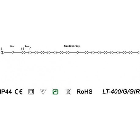 Girlanda świetlna 400LED LT-400/G/GIR Perełki CW8H