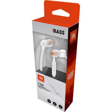 Słuchawki douszne z mik. TUNE T110 JBL white-7074