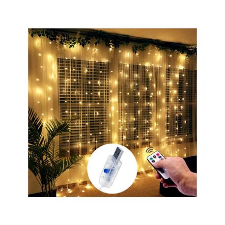 Lampki Kurtyna LED300 3x3m 8F/USB/pilot 74784-8367