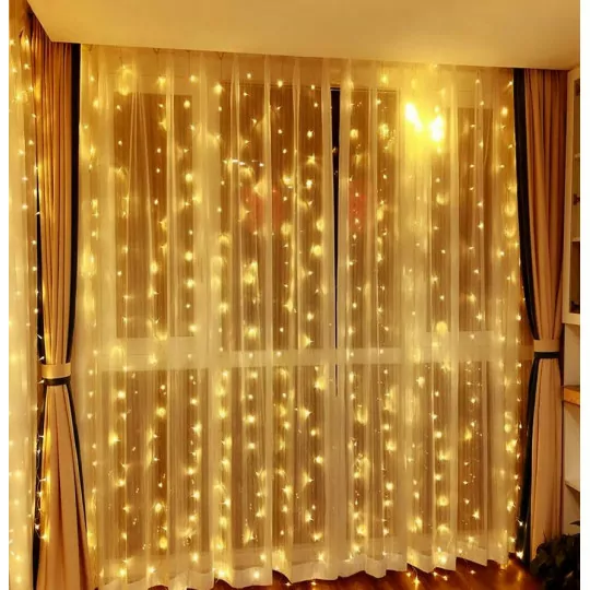 Lampki Kurtyna LED 300 3x3m 8F USB z pilotem MACLEAN