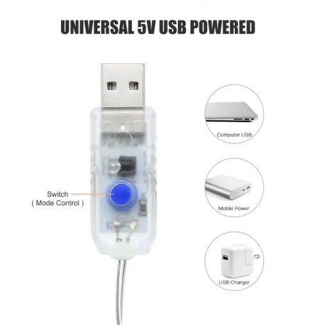 Lampki Kurtyna LED300 3x3m 8F/USB/pilot 74784-8367