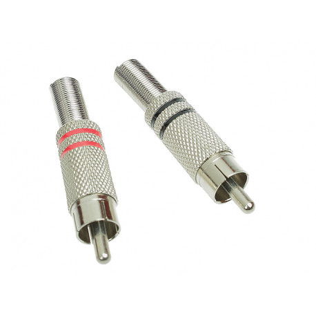 Wtyk Cinch metal niklowany red/black 001615-8382