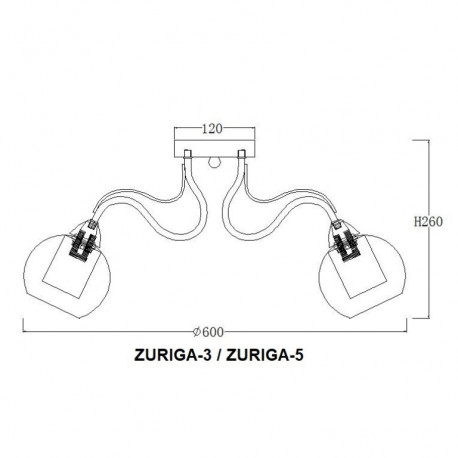 Lampa sufitowa ZURIGA-3 CR 3xE27 Vitalux