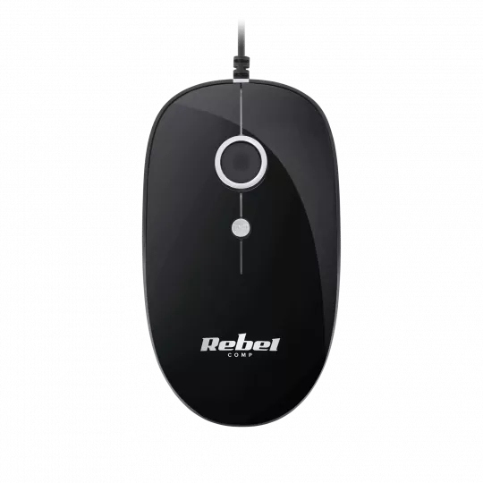 Wired optical mouse USB black Rabel