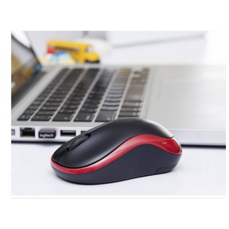 Mysz optyczna bezprz. Logitech nano M185 red