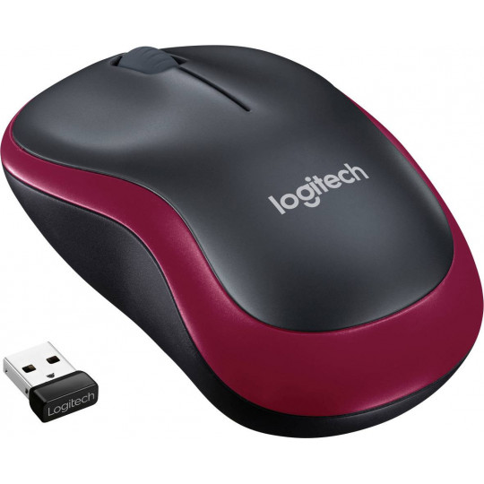 Logitech optical wireless mouse nano red M185