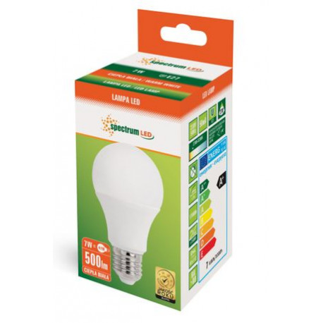 Żarówka LED GLS E27 7W ciepła WW Spectrum