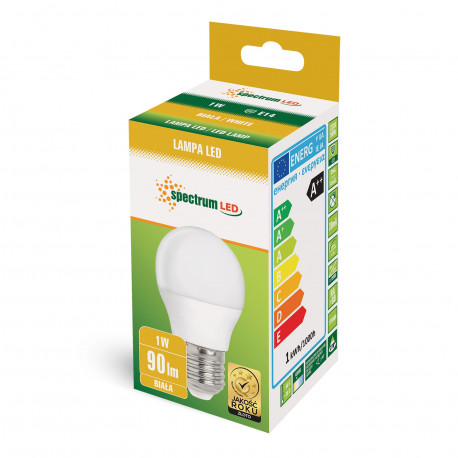 Żarówka LED kulka E27 230V 1W neutral NW SPECTRUM