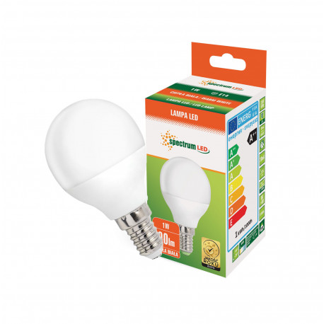 Żarówka LED kulka E14 230V 1W ciepła WW SPECTRUM