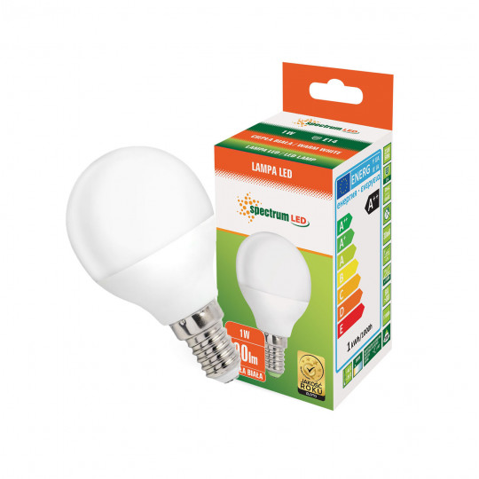 LED bulb ball E14 230V 1W warm WW SPECTRUM