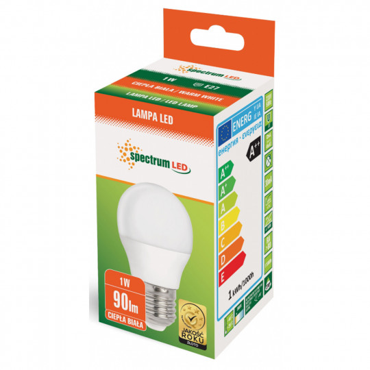 LED bulb ball E27 230V 1W warm WW SPECTRUM