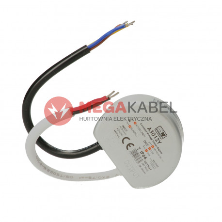 Zasilacz aktywny przemysłowy 12V/2,5A 30W A3012Y MW POWER