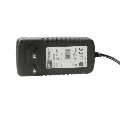 Zasilacz wtyczkowy EB3612 12V 3A MW POWER