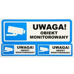 Naklejka UWAGA! OBIEKT MONITOROWANY M9905-7467