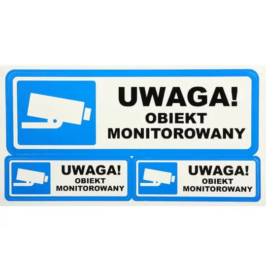 Naklejka UWAGA! OBIEKT MONITOROWANY M9905 DIPOL Naklejka UWAGA! OBIEKT MONITOROWANY M9905 DIPOL