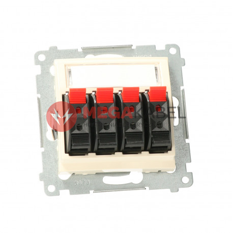 Simon54 Gniazdo głośnikowe 4-krotne DGL34.01/41 beżowe