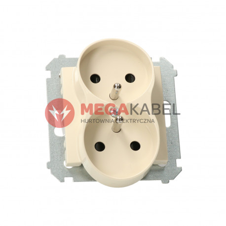 Simon54 Gniazdo wtyczkowe podwójne z uziemieniem DGZ2MZ.01/41 beżowy