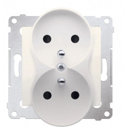 Simon54 Gniazdo wtyczkowe podwójne z uziemieniem DGZ2MZ.01/41 beżowy