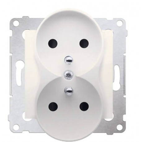 Simon54 Gniazdo wtyczkowe podwójne z uziemieniem DGZ2MZ.01/41 beżowy