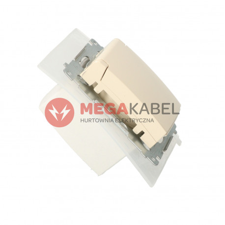 Simon54 gniazdo hermetyczne z uziemieniem oraz klapką pełna DGZ1BZ.01/41 beżowe