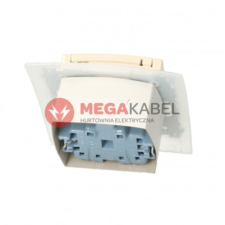 Simon54 gniazdo hermetyczne z uziemieniem oraz klapką pełna DGZ1BZ.01/41 beżowe