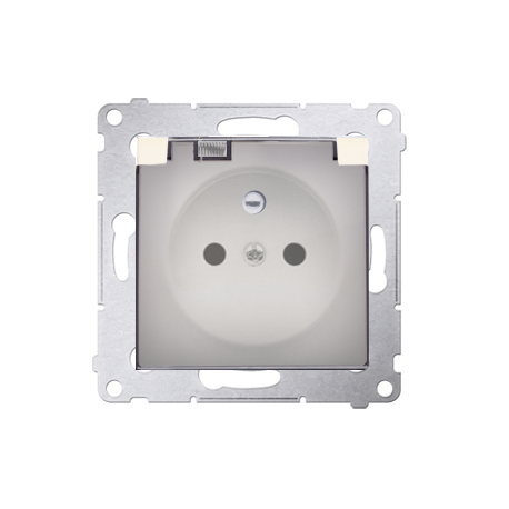 Simon54 Gniazdo z uziemieniem i klapką DGZ1BZ.01/41A beżowy SIMON