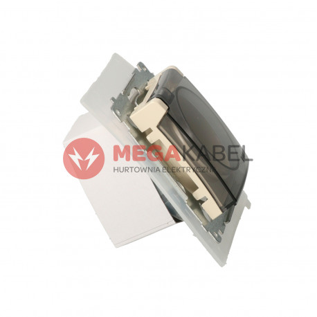 Simon54 Gniazdo z uziemieniem i klapką DGZ1BZ.01/41A beżowy