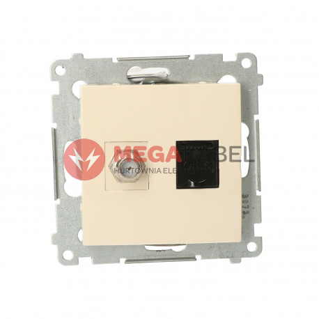 Simon54 Gniazdo SAT+RJ45 DASFRJ45.01/41 beżowe