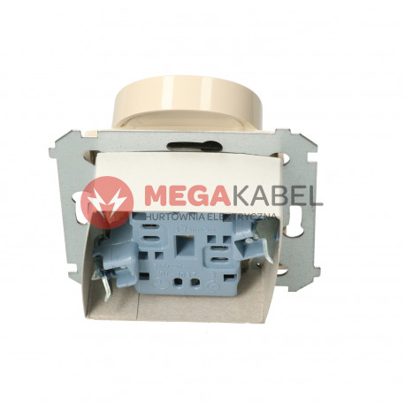 Simon54 Gniazdo wtyczkowe podwójne bez uziemienia DG2MZ.01/41 beżowy