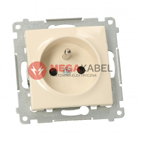 Simon54 Gniazdo wtyczkowe pojedyncze z uziemieniem DGZ1Z.01/41 beżowy