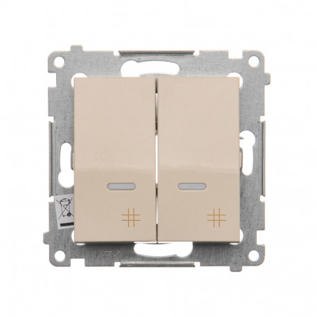 Simon54 Łącznik krzyżowy podwójny podświetlany DW7/2L.01/41 beżowy