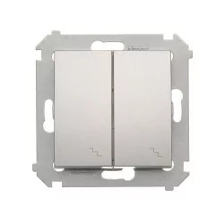 Simon54 Łącznik schodowy podwietlany  DW6/2L.01/43 srebrny