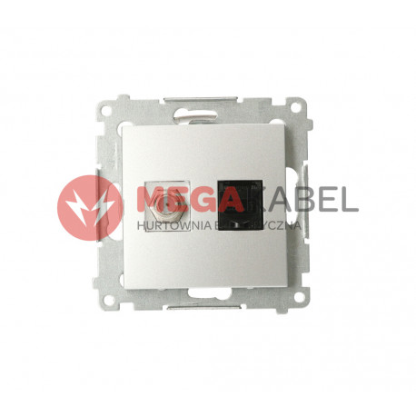 Simon54 Gniazdo SAT+RJ45 6 DASFRJ45.01/43 srebrny SIMON